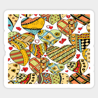 Colorful Hearts Sticker